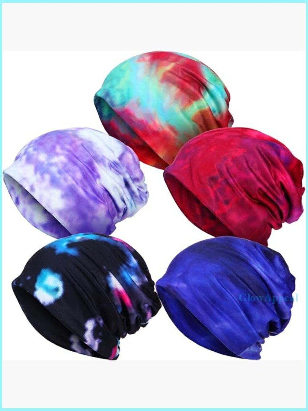 5-Piece Stretch Slouchy Beanie Set for Hair Loss, Soft Polyester Head Wraps